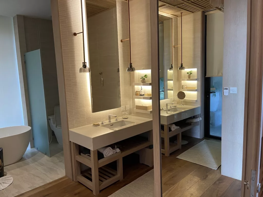 Bathroom sink and mirror - Cape Fahn Private Islands Ocean View Pool Villa