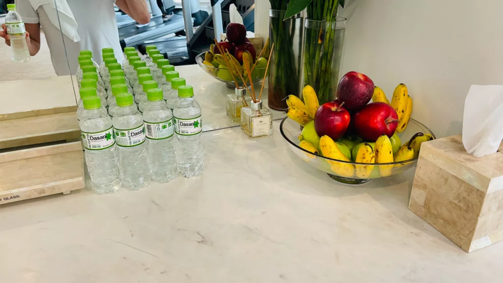 Review: A Quick Stay at the Park Hyatt Saigon, Ho Chi Minh City 63 Park Hyatt Saigon fitness center water and fruit