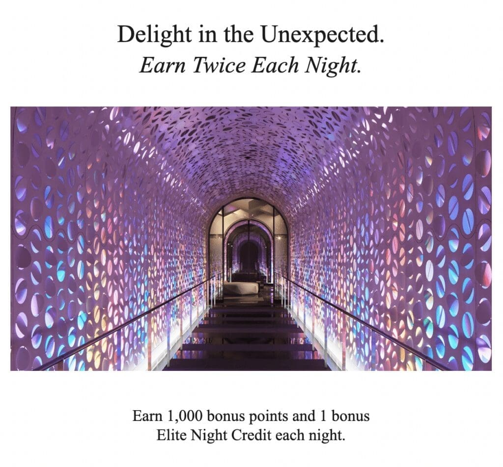Delight in the Unexpected Earn Twice Each Night - Marriott Bonvoy Promo