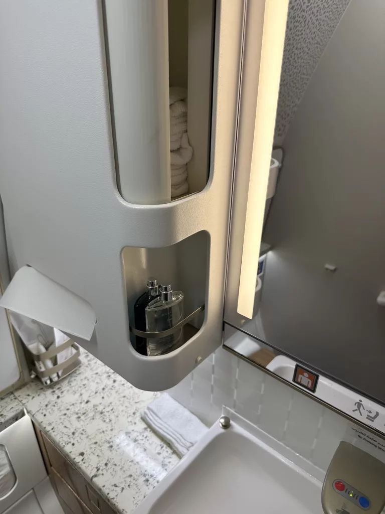 Emirates business class bathroom