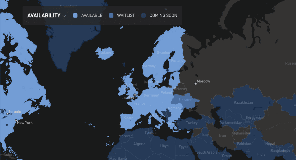 Starlink Coverage Europe -